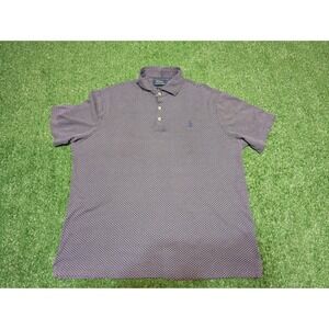 Polo Ralph Lauren Classic Fit Polo Shirt Patterned Casual Blue Large (Tiny Hole)